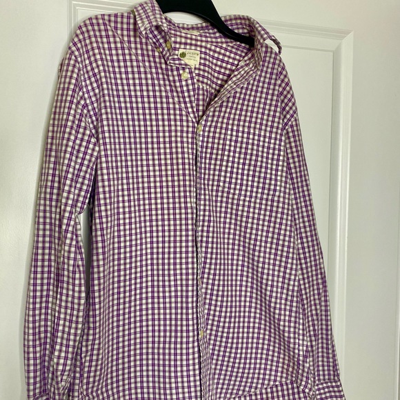 🍓6/$15🍓 J. Crew Purple & White Button Down - Picture 4 of 5